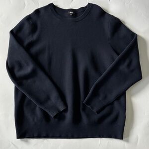 Uniqlo Women's Navy Blue Knit Crewneck Sweater Size XL NWOT